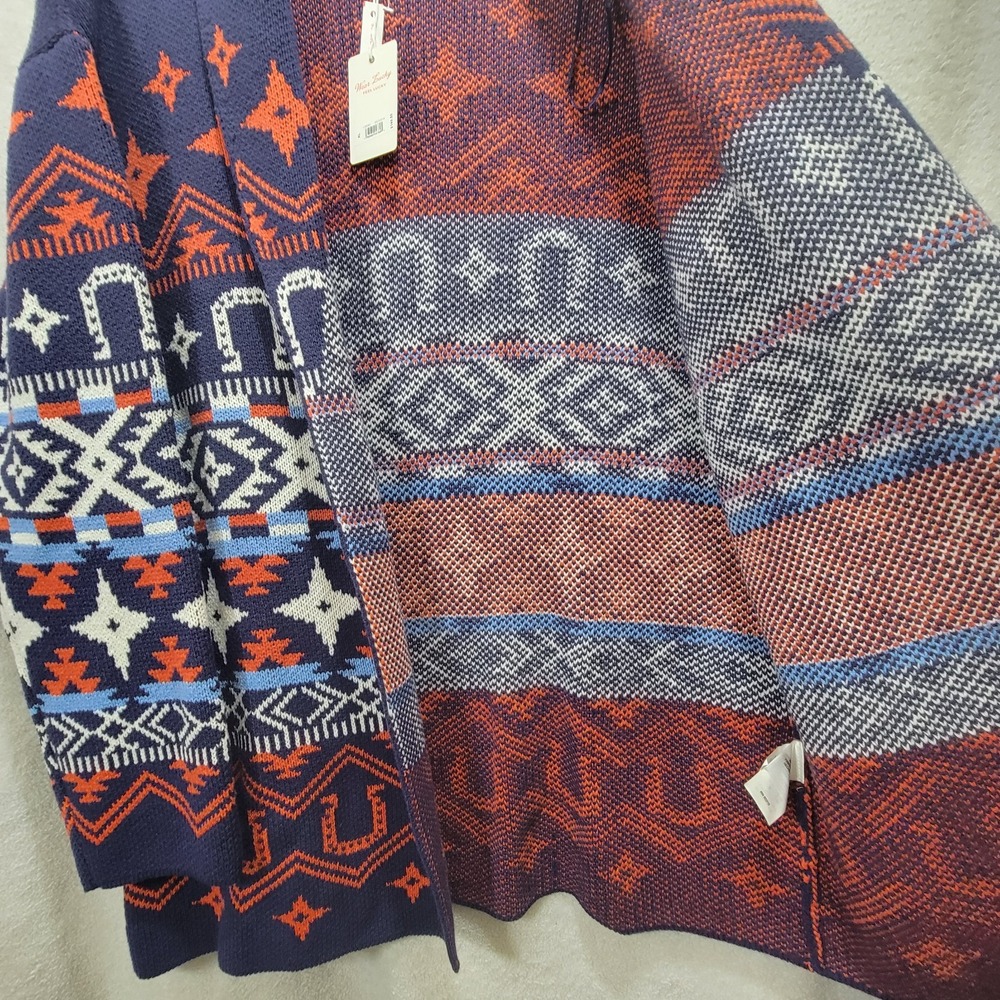 Lucky Brand NWT $149 Open Draped Long Cardigan XL Aztec Western Rodeo Horseshoe - Picture 7 of 14